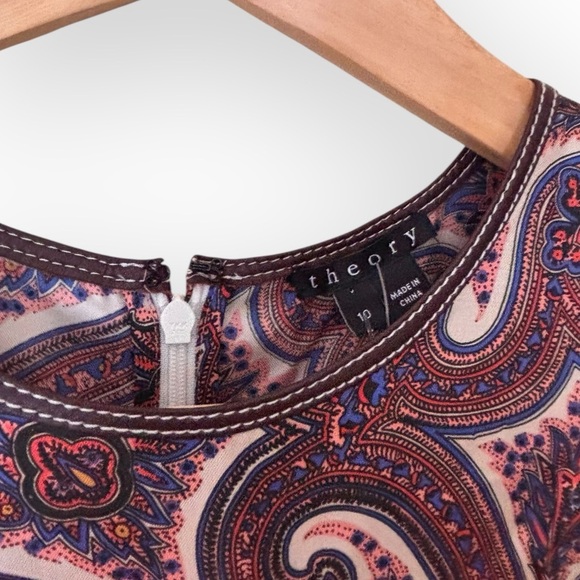 Theory Silk Paisley Brindina Shift Dress - Picture 3 of 5